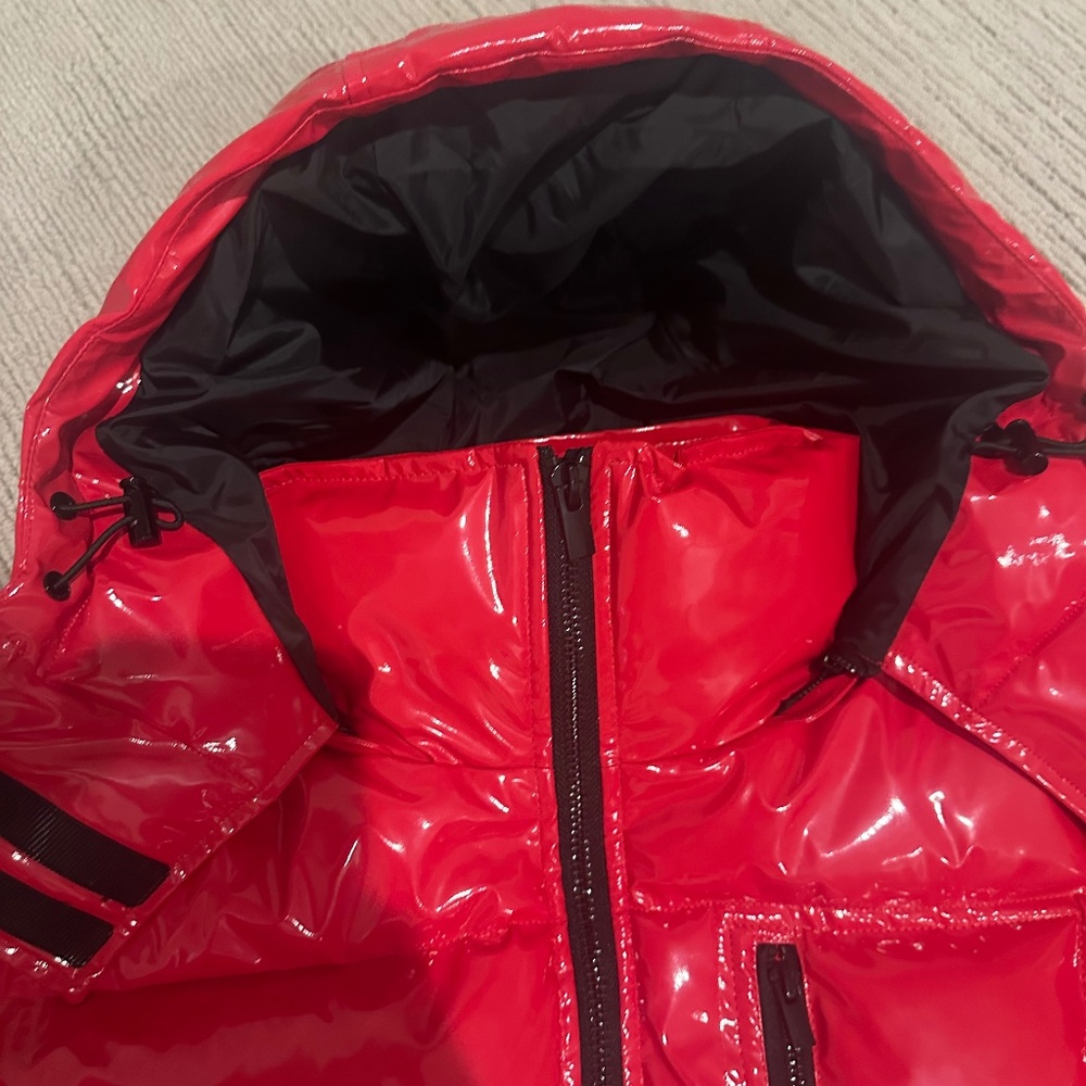 THE KOOPLES Insane Glossy Red Puffer Coat Sz M NEW $698!! - Picture 4 of 6
